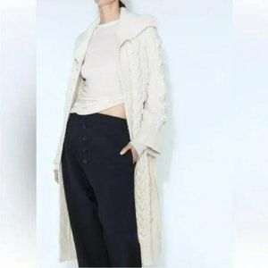 ZARA CABLE KNIT TEXTURED COAT